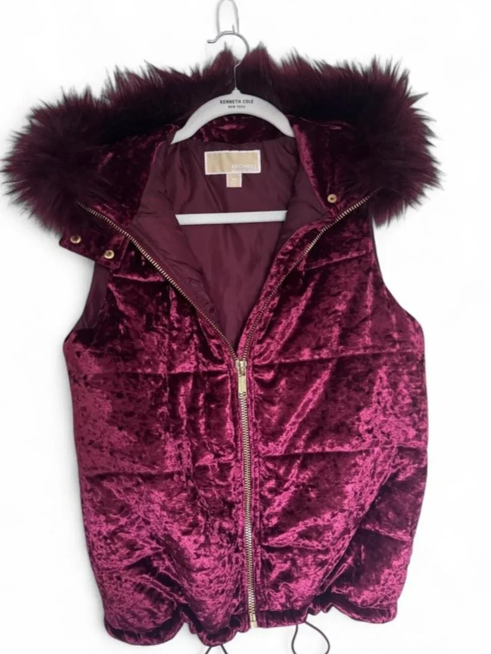 Michael Kors hooded velour puffer vest